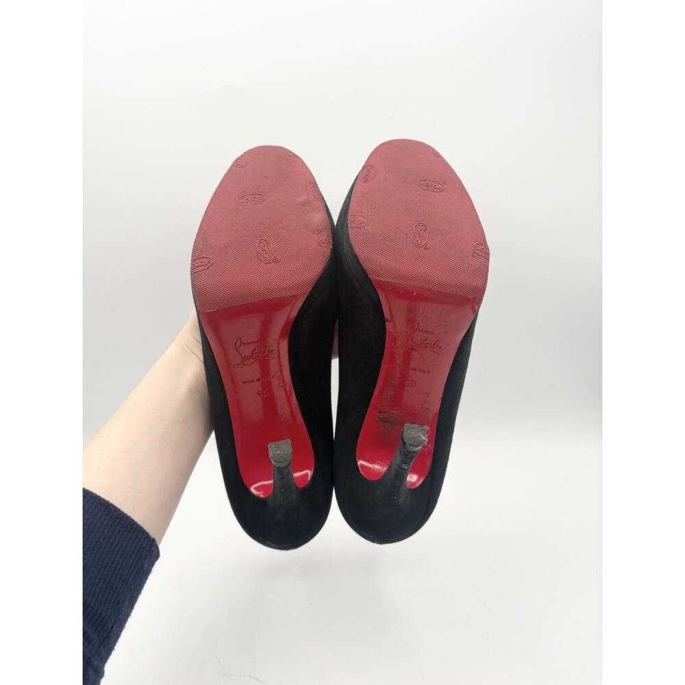 Christian Louboutin Black Suede New Simple Pump Platform Heels Size EU 40 - Picture 9 of 11